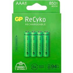 GP Batteries ReCyko HR03 Laddbart batteri AAA (R03) NiMH 850 mAh 1.2 V 4 st