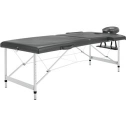 vidaXL Massagebänk med 2 zoner aluminiumram antracit 186x68 cm, Antracitgrå