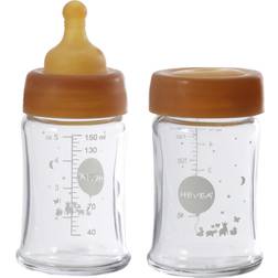 Hevea Wide Neck Baby Glass Bottles 150ml/50oz 2-pack