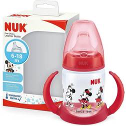 Nuk Disney First Choice Sippy Cup för elever 6–18 månader Temperaturkontroll Läckagesäker silikonpip Anti-kolik-ventil BPA-fri 150 ml Mimmi Pigg (röd)