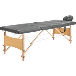 vidaXL Massagebänk med 4 zoner träram antracit186x68 cm, Antracitgrå
