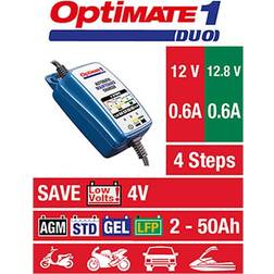 Optimate 1 Duo – 4-stegs 12 V 0,6 A batteriladdare och underhållsenhet