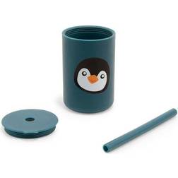 Magni Pingvinmugg med lock & sugrör i silikon – pris per styck