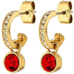 Dyrberg/Kern Dessa Earrings - Gold/Transparent/Red