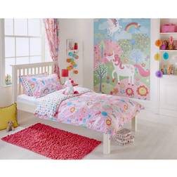 Riva Home Toddler 120 150cm, Pink Unicorn Childrens/Kids Duvet Set