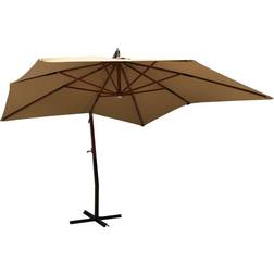 vidaXL Frihängande parasoll med trästång 300 taupe