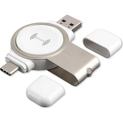 4smarts laddare för Apple Watch, USB-A/USB-C