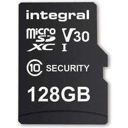 Integral Security Flash-minneskort (microSDXC till SD-adapter inkluderad) 128 GB A1 Video Class V30 UHS-I U3 Class10 mikroSDXC UHS-I