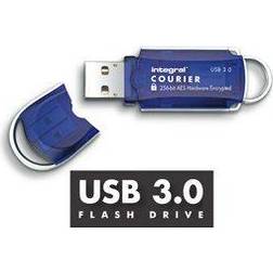 Integral kurir 32 GB krypterat USB-flashminne – håll känslig data säker med USB-hårdvarukryptering – USB-flashminne med FIPS 197 säkerhetsstandard för att hjälpa till med GDPR-överensstämmelse