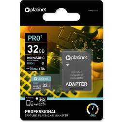 Platinet MicroSDHC 32GB U1 Pro 70MB/s SD-adapter