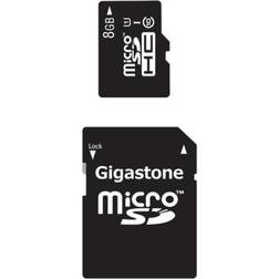 Gigastone Micro SD HC C10 U1 med SD-adapter 8GB Flerfärgade