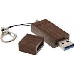 InLine 35065W Woodstick USB 3.0 minnespinne, 128 GB valnötsträ