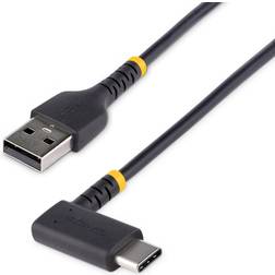 StarTech 2 m USB A C laddningskabel, rät vinkel snabbladdning USB-C-kabel 2.0 Aramidfiber