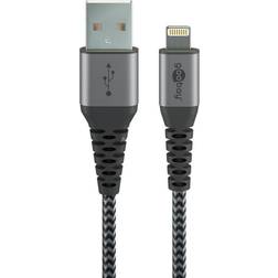 Goobay Lightning USB-A Textil kabel 0,5