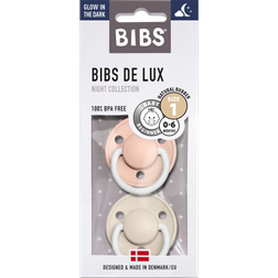 Bibs Napp De Lux 2-Pack Latex Glow Blush/Vanilla