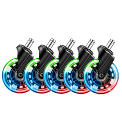 L33T 3 Inch Universal RGB Gaming Chair Casters - 5 Pieces