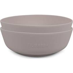 Filibabba Silikon Skål 2-pack Warm Grey
