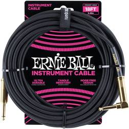 Ernie Ball 18' Braided Straight Angle Cable