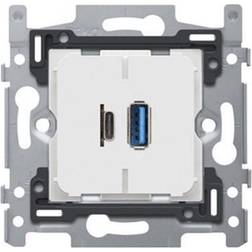 Niko-Servodan Dual smart usb-a and usb-c charger base 60x71 screw fixing