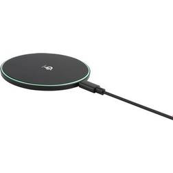 Essentials Qi Wireless Charger 10W, USB-C Cable 1m, LED Ring, Svart