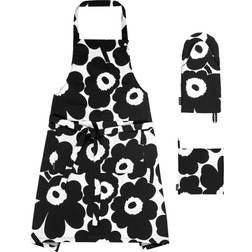 Marimekko Pieni Unikko Förkläde Svart, Vit (84x84cm)