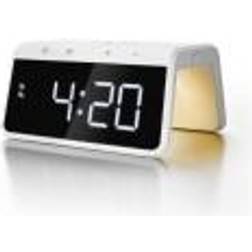 Caliber HCG019QI-W Väckarklocka med trådlös laddning och stor display Vit