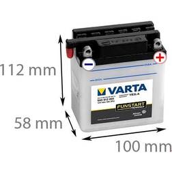 Varta 503 012 001 MC-batteri 12 volt 3 Ah pol till höger)