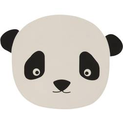 OYOY Panda Bordstablett Vit/svart Bordstabletter & Glasunderlägg Silikon Isblå
