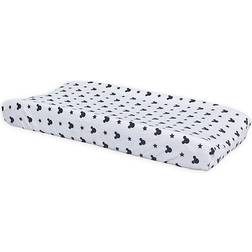 Disney Mickey Mouse Hello World Star/Icon Super Soft Changing Pad Cover, Navy, White