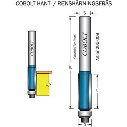 Cobolt 205-009 Kantfräs med styrlager