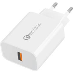 SiGN Väggladdare USB-A QC 3.0, 18W, 3A Vit
