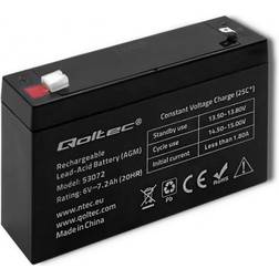 Qoltec 53072 UPS-batterier Slutna blybatterier (VRLA) 6 V 7,2 Ah
