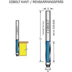 Cobolt 105-635 Kantfräs med styrlager
