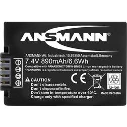 Ansmann 1400-0026 7,4 volt A-Pan DMWBMB9E 900 mAh litiumbatteri för Panasonic Lumix DMC-FZ100, DMC-FZ150, DMC FZ45 och DMC-FZ48