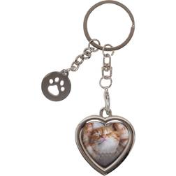 Pearhead Photo Keychain Pet Locket, Dog Cat Photo Frame Keychain, Paw Print Charm
