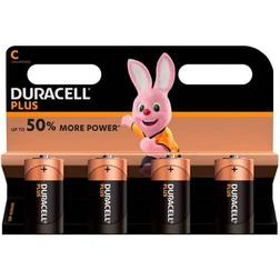 Duracell batteri plus baby C (LR14) 1,5 V i 4-pack