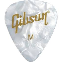 Gibson Gear Pearloid White Picks, 12 Pack, Medium