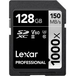 LEXAR Professional SDXC-kort Enda 128 GB Svart