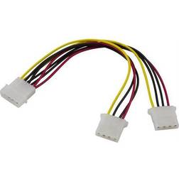 Deltaco Y-kabel ström 4-pin