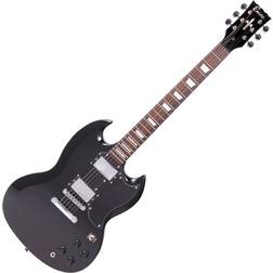 Encore E69 Electric Guitar Gloss Black, Black