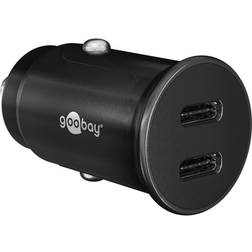 Goobay Dual-USB-C billaddare med Power Delivery, svart