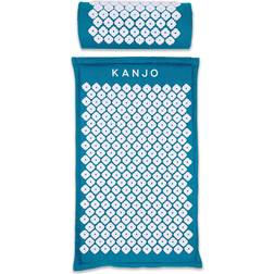 Kanjo Premium akupressur matta och kudde set för ryggsmärtlindring och nacksmärtlindring, med minnesskum kudde, FSA HSA berättigad, inkluderar bärväska, safir