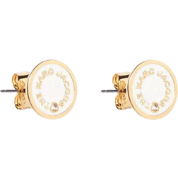 Marc Jacobs The Medallion Studs Earrings - Gold/Beige /Transparent