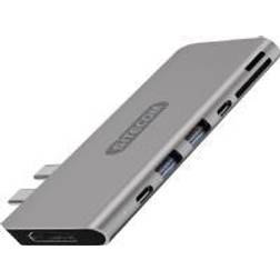 Sitecom Dual USB-C MacBook Pro Multiport Adapter Hub 2 3.1 1 UBS-C 3.1 1