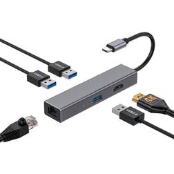 Coolbox USB C miniDOCK4, 5-i-1-hubb: