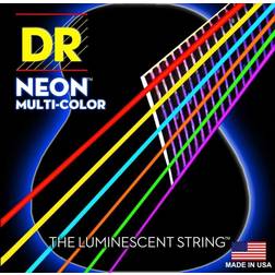 DR strängar flerfärgade strängar lite-belagd fosforbrons akustiska gitarrsträngar, ljus NMCA-12