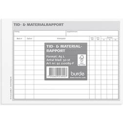 Burde Blankett tid- materialrapport A5L