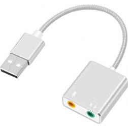 MTK Externt Ljudkort Usb 3,5 Hörlurs- Och