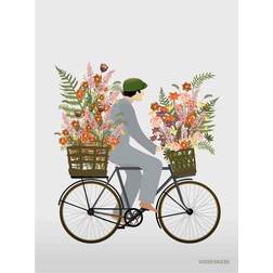 Vissevasse Bicycle With Flowers Anledningskort, A7 Poster