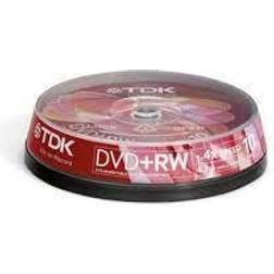 TDK DVD+RW 4.7GB 4x Pack- 10 Cakebox